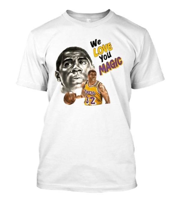 Los Angeles Lakers Magic Johnson We Love You Magic 32 Basketball Legend T-Shirt