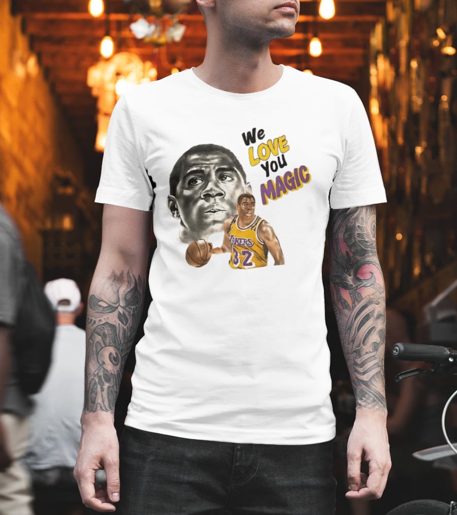 Los Angeles Lakers Magic Johnson We Love You Magic 32 Basketball Legend T-Shirt