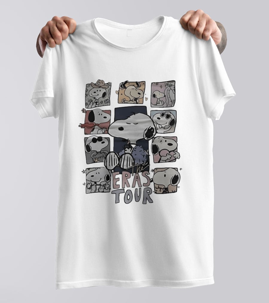 Snoopy The Eras Tour Peanuts Cartoon Characters Compilation T-Shirt