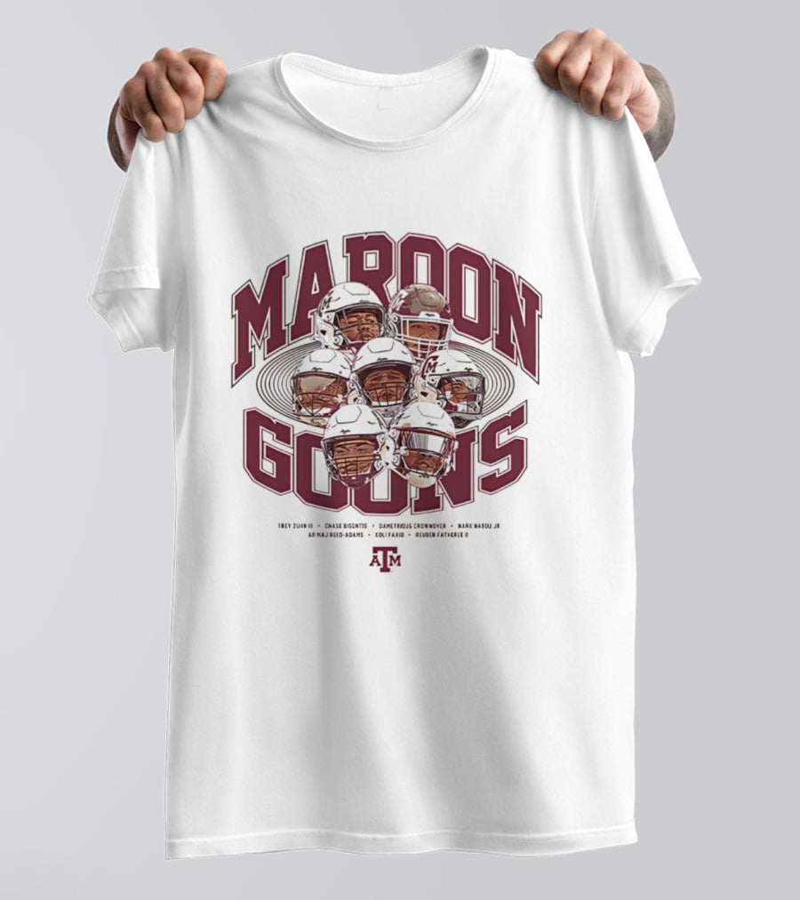 Texas A&M Maroon Goons Football NCAA Team Caricature T-Shirt