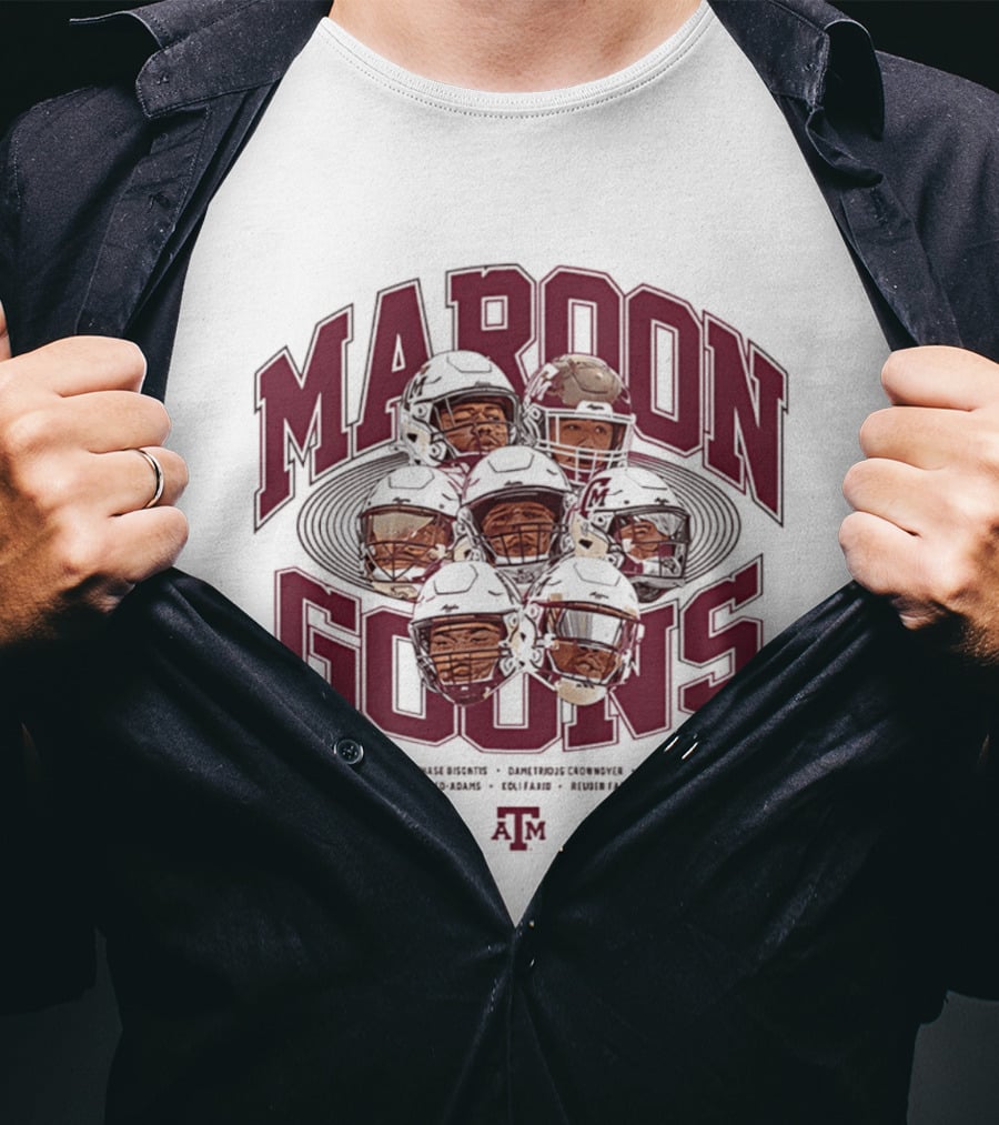 Texas A&M Maroon Goons Football NCAA Team Caricature T-Shirt