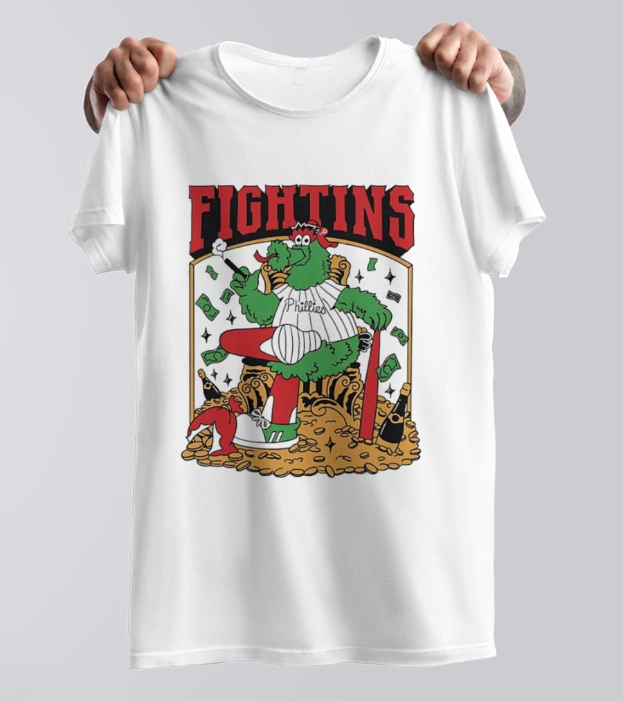 Fightins Philadelphia Phillies Phanatic Mascot Baseball Money And Champagne T-Shirt