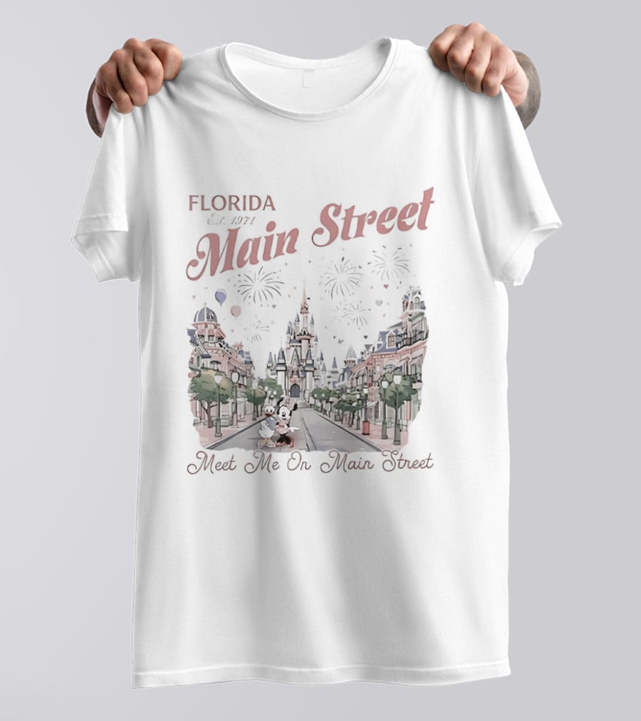Florida Main Street Est 1971 Meets Me On Main Street Minnie Mickey T-Shirt