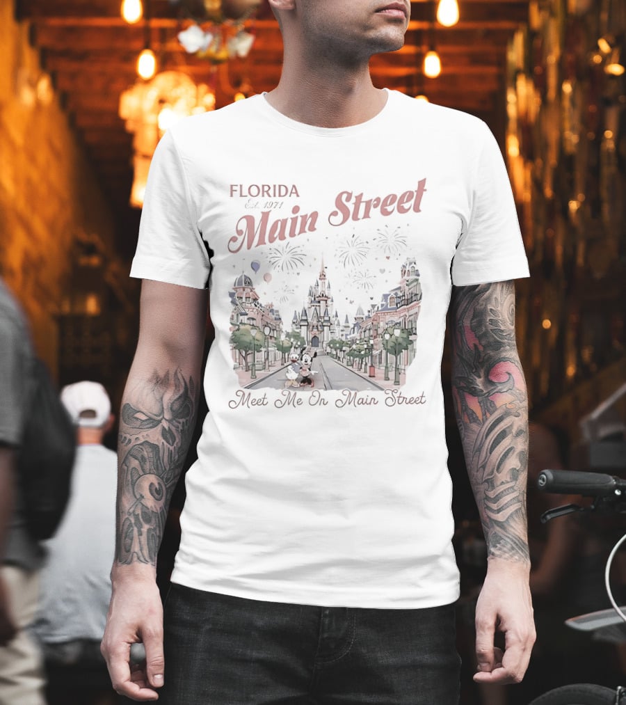 Florida Main Street Est 1971 Meets Me On Main Street Minnie Mickey T-Shirt