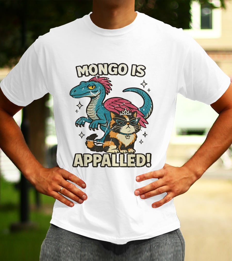 Mongo Is Appalled Dungeon Crawler Carl Dinosaur And Cat T-Shirt
