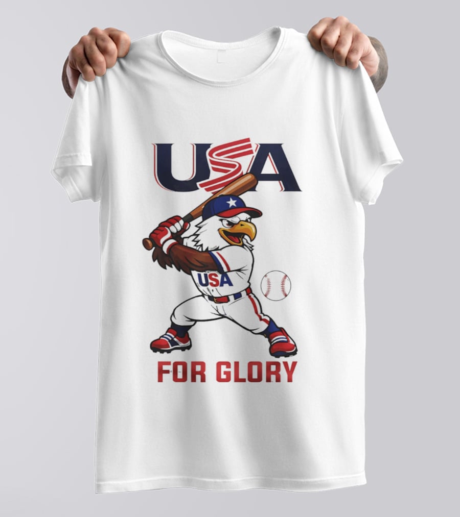 USA Baseball Eagle For Glory World US Baseball T-Shirt