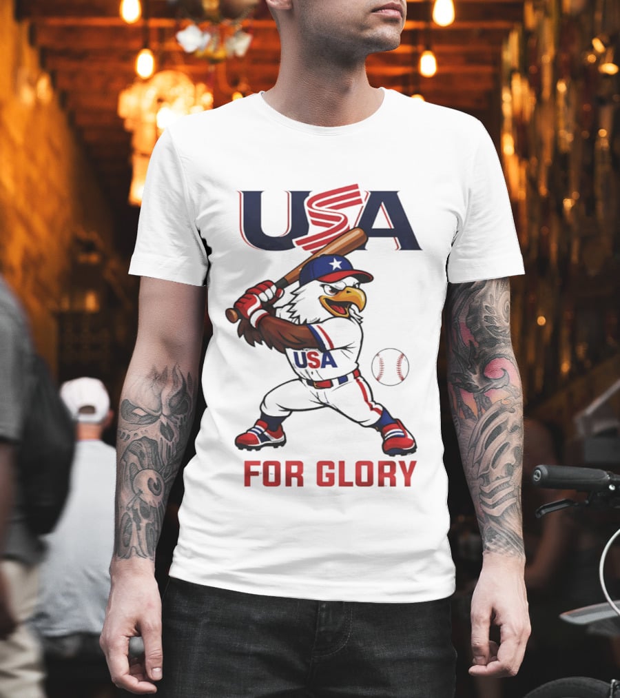 USA Baseball Eagle For Glory World US Baseball T-Shirt