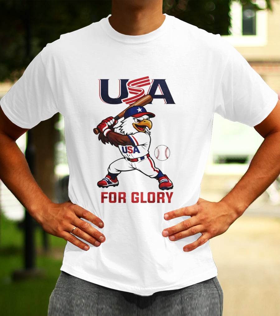 USA Baseball Eagle For Glory World US Baseball T-Shirt