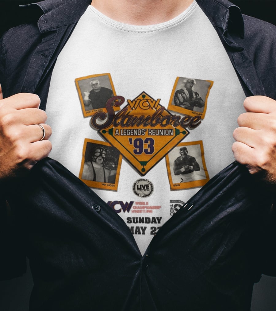 WCW Slamboree 1993 A Legends' Reunion Dusty Rhodes Ric Flair Van Vader Sting T-Shirt