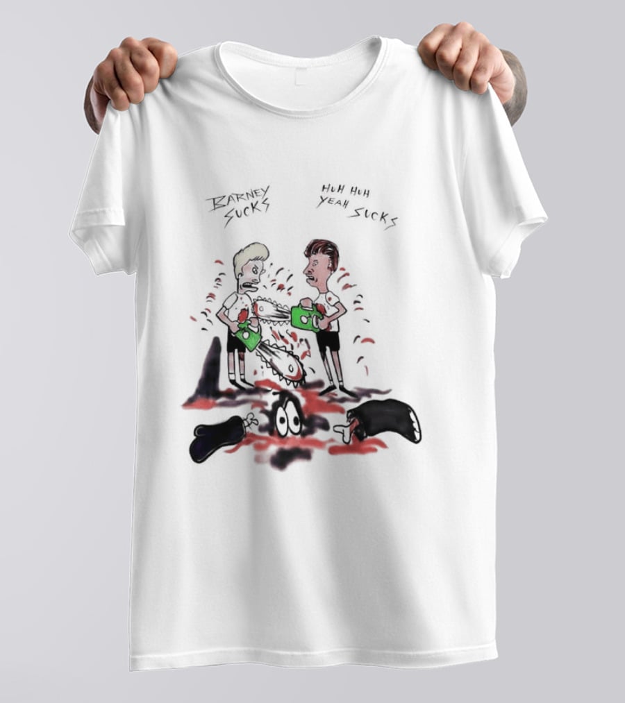 Barney Sucks Yeah Sucks Beavis And Butt Head MTV Cartoon T-Shirt