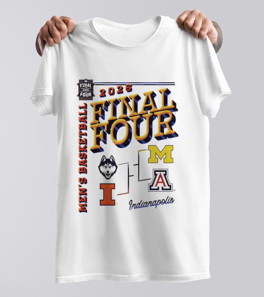 2026 Final Four Indianapolis Men's Basketball Illinois Huskies Michigan Arizona T-Shirt