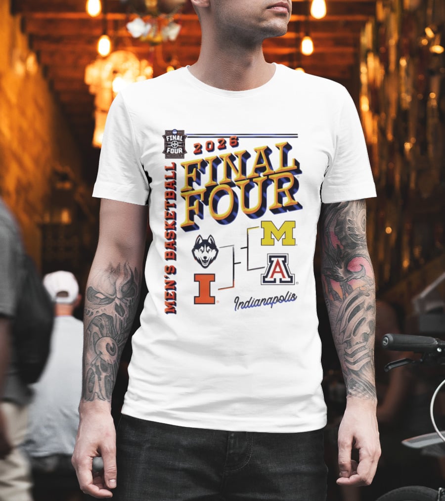 2026 Final Four Indianapolis Men's Basketball Illinois Huskies Michigan Arizona T-Shirt