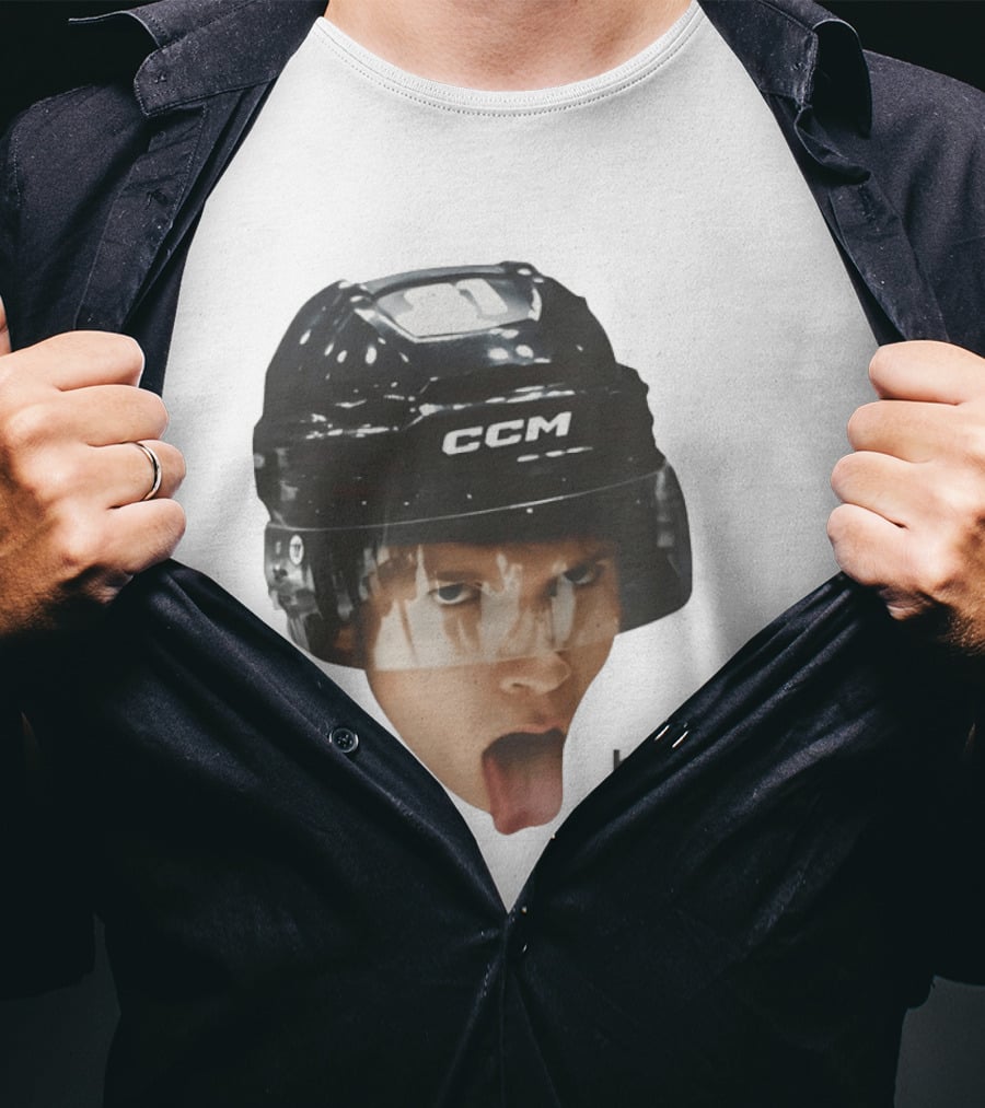 Ilya Rozanov Connor Storrie CCM Heated Rivalry 2026 Boring Helmet Tongue Out T-Shirt
