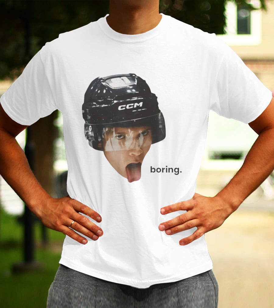 Ilya Rozanov Connor Storrie CCM Heated Rivalry 2026 Boring Helmet Tongue Out T-Shirt