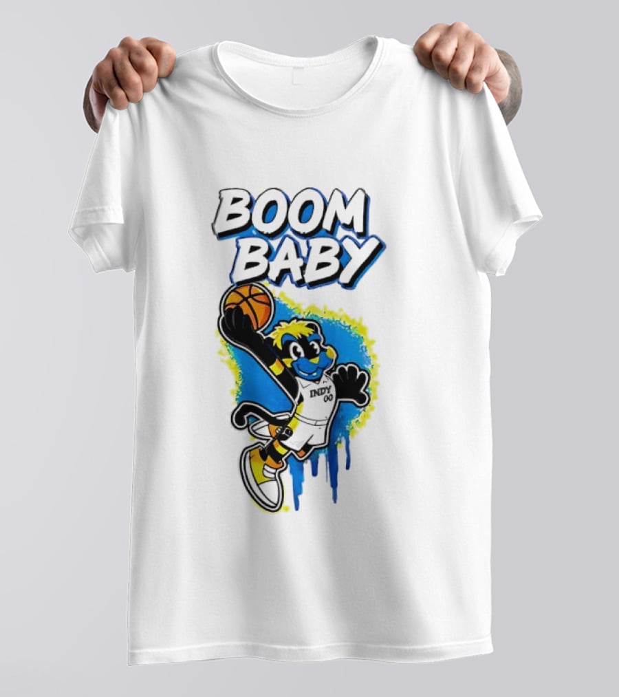 Indiana Pacers Boom Baby Mascot Dunk Basketball T-Shirt