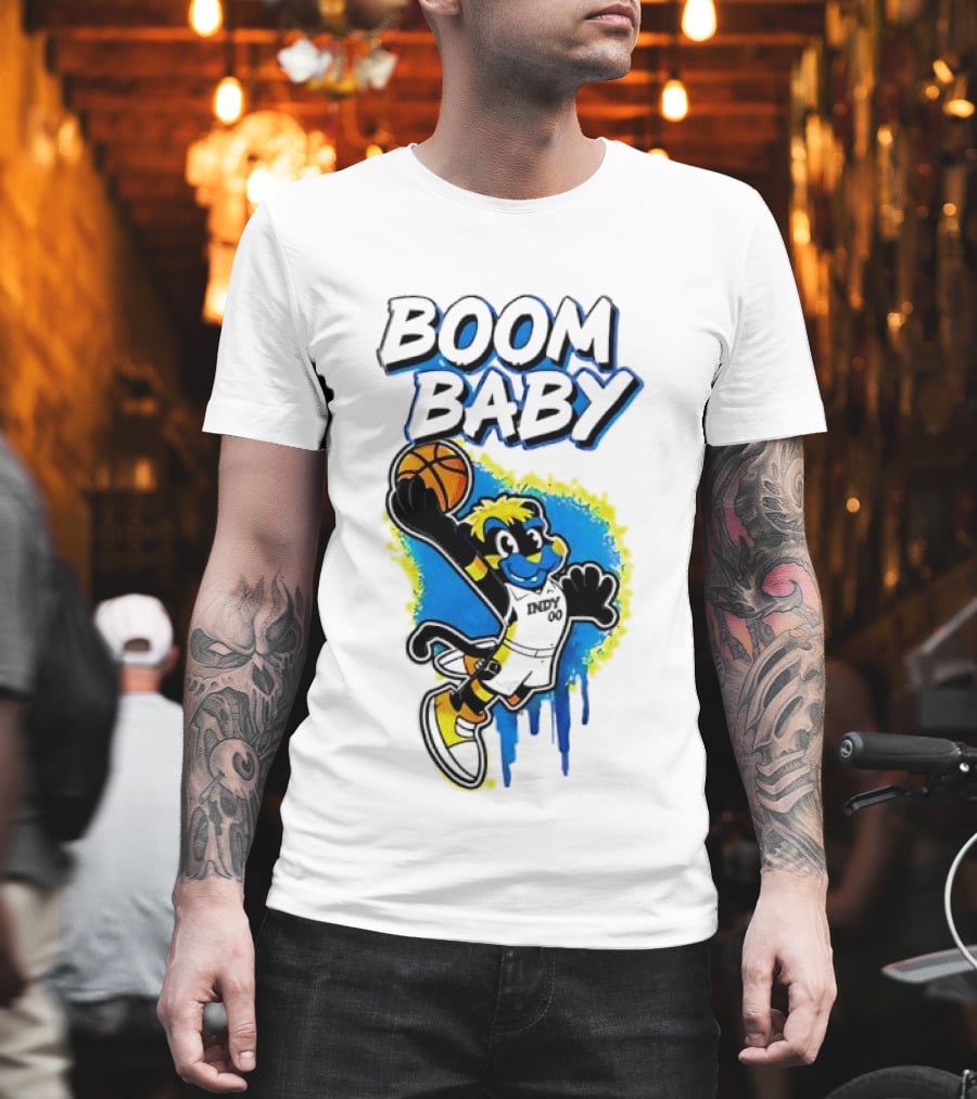 Indiana Pacers Boom Baby Mascot Dunk Basketball T-Shirt
