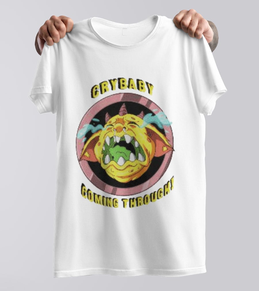 Crybaby Coming Through Monster Illustration With Tears And Horns T-Shirt