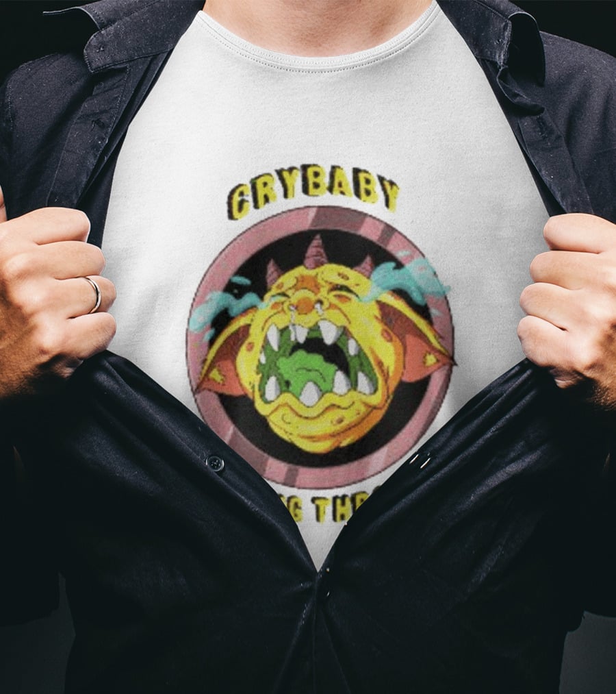 Crybaby Coming Through Monster Illustration With Tears And Horns T-Shirt