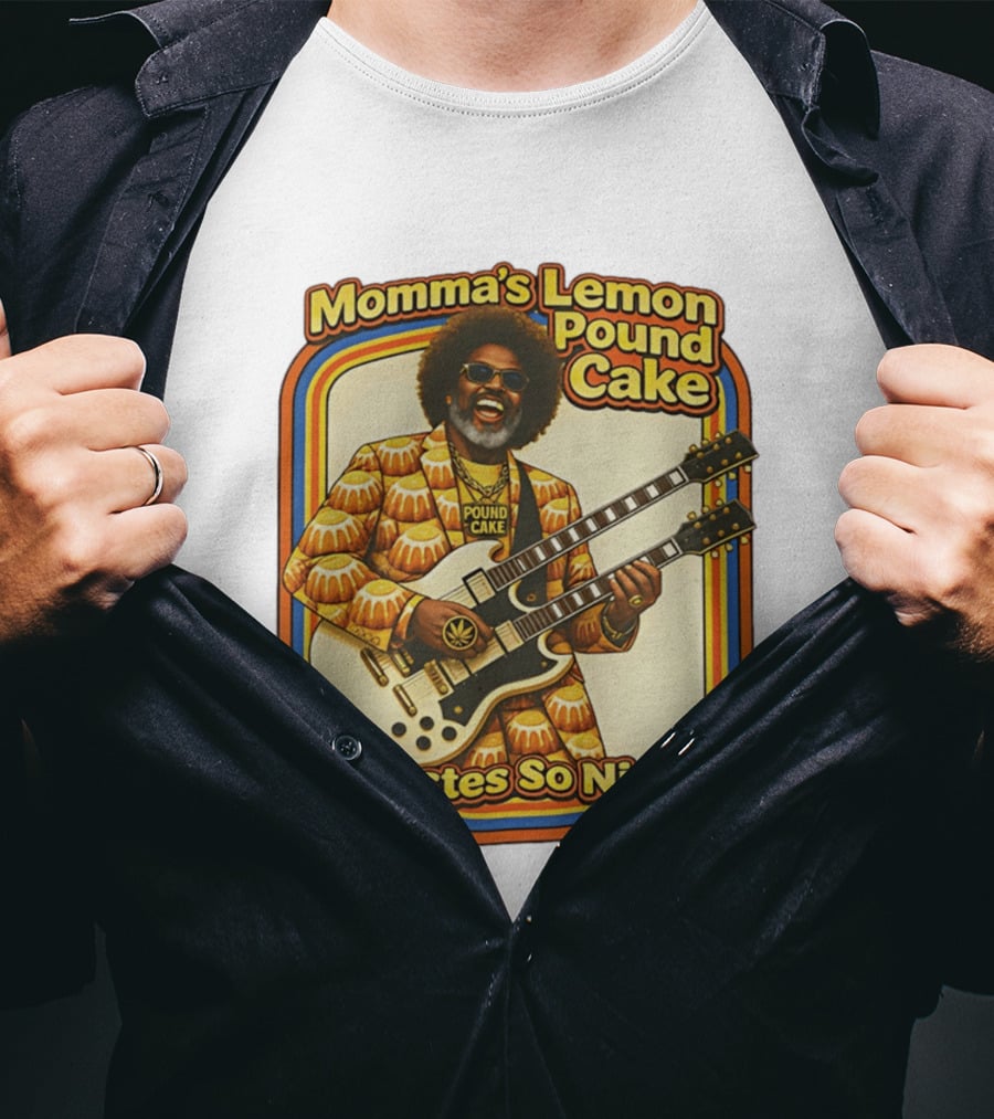 Momma's Lemon Pound Cake Tastes So Nice Double Guitar Retro Vibe T-Shirt