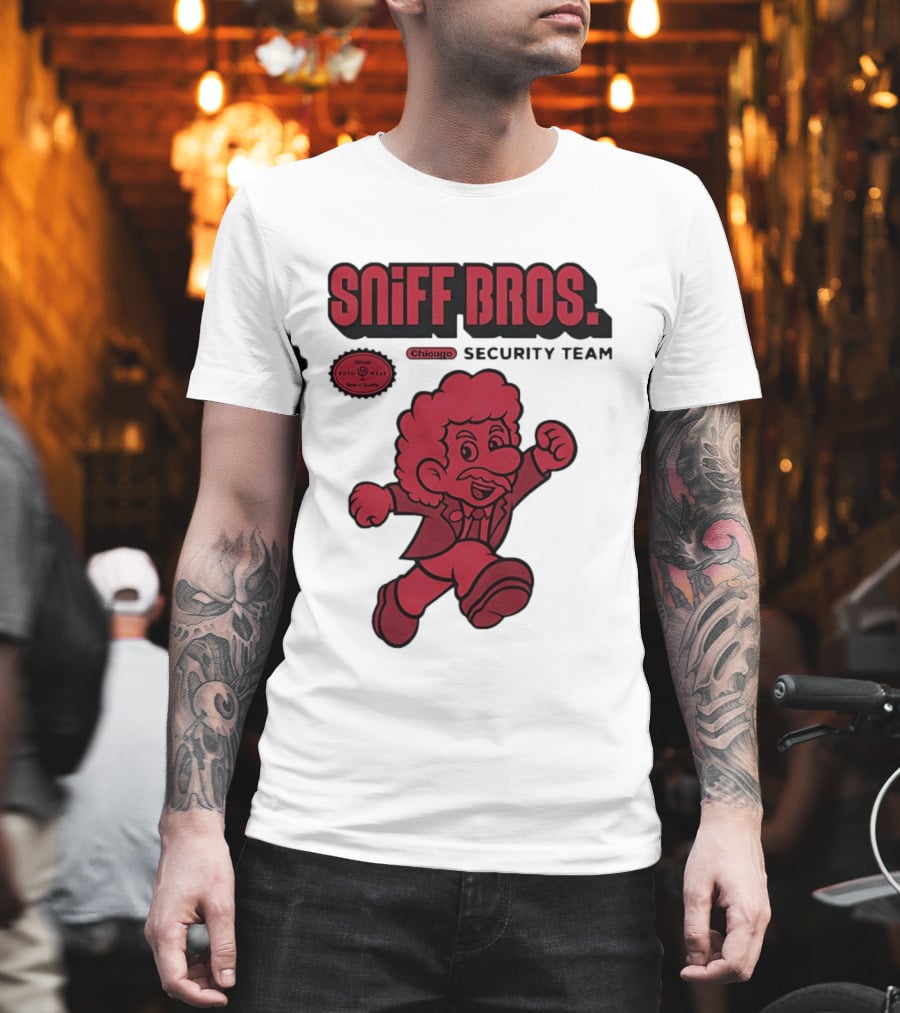 Sniff Bros Chicago Security Team Retro Style Character Official Quality Seal T-Shirt