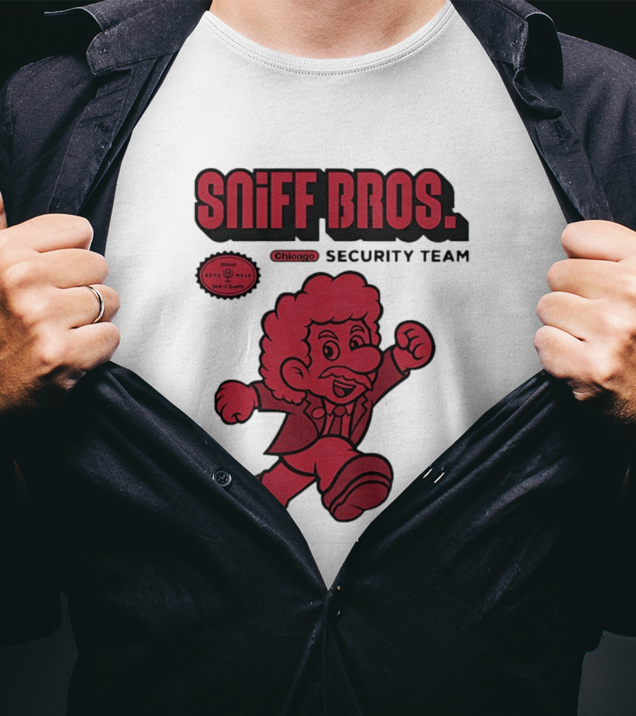 Sniff Bros Chicago Security Team Retro Style Character Official Quality Seal T-Shirt