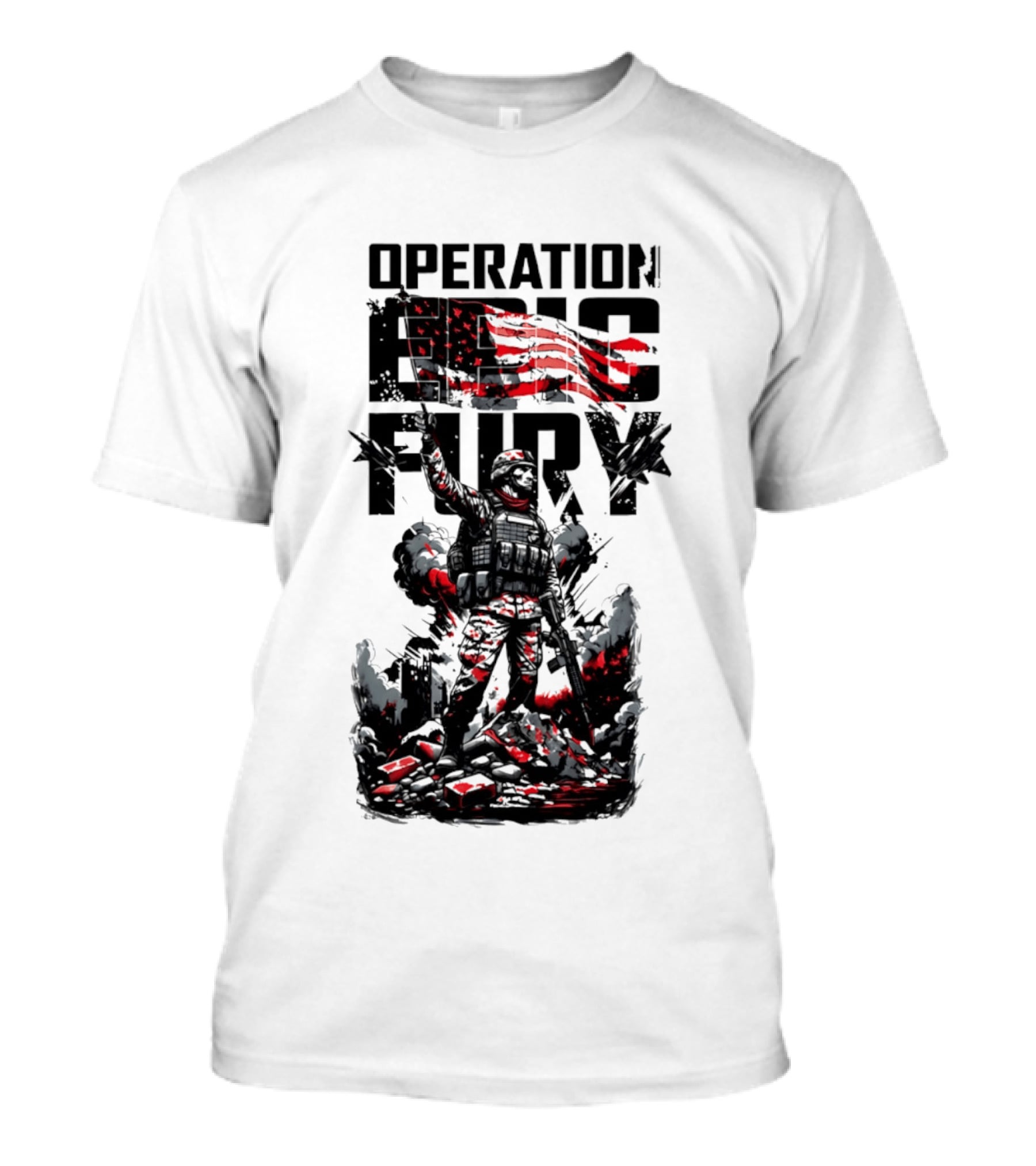 Operation Fury American Flag Soldier Warrior 2026 T-Shirt