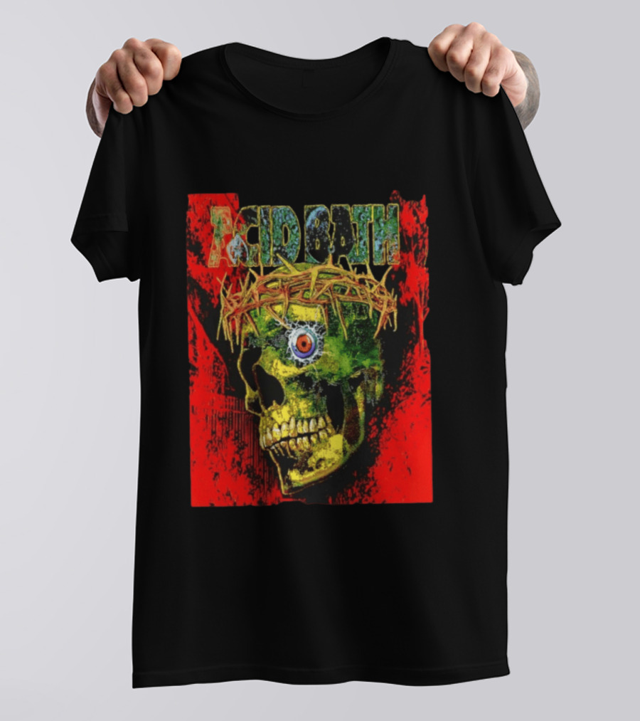 Acid Bath Skull Crown Of Thorns Red T-Shirt