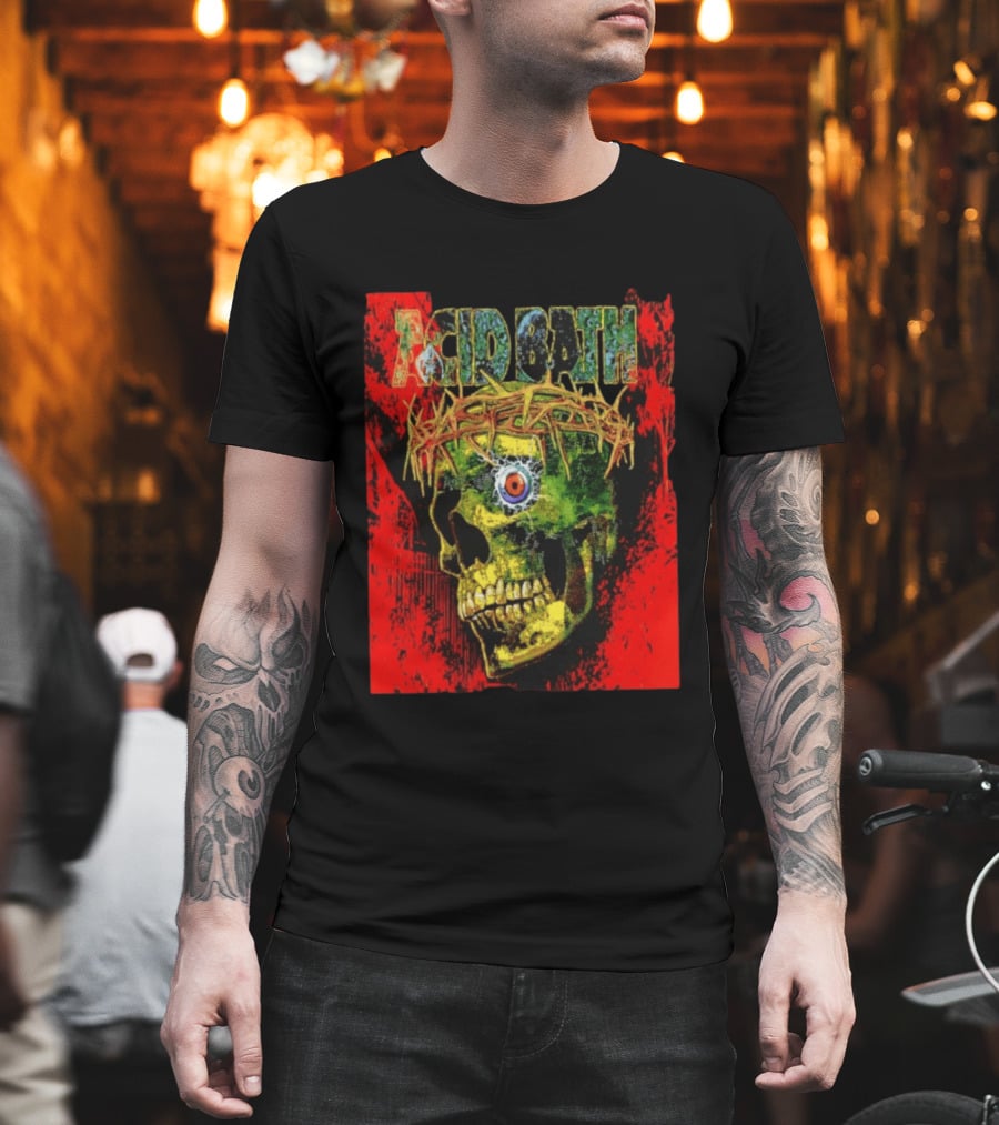 Acid Bath Skull Crown Of Thorns Red T-Shirt