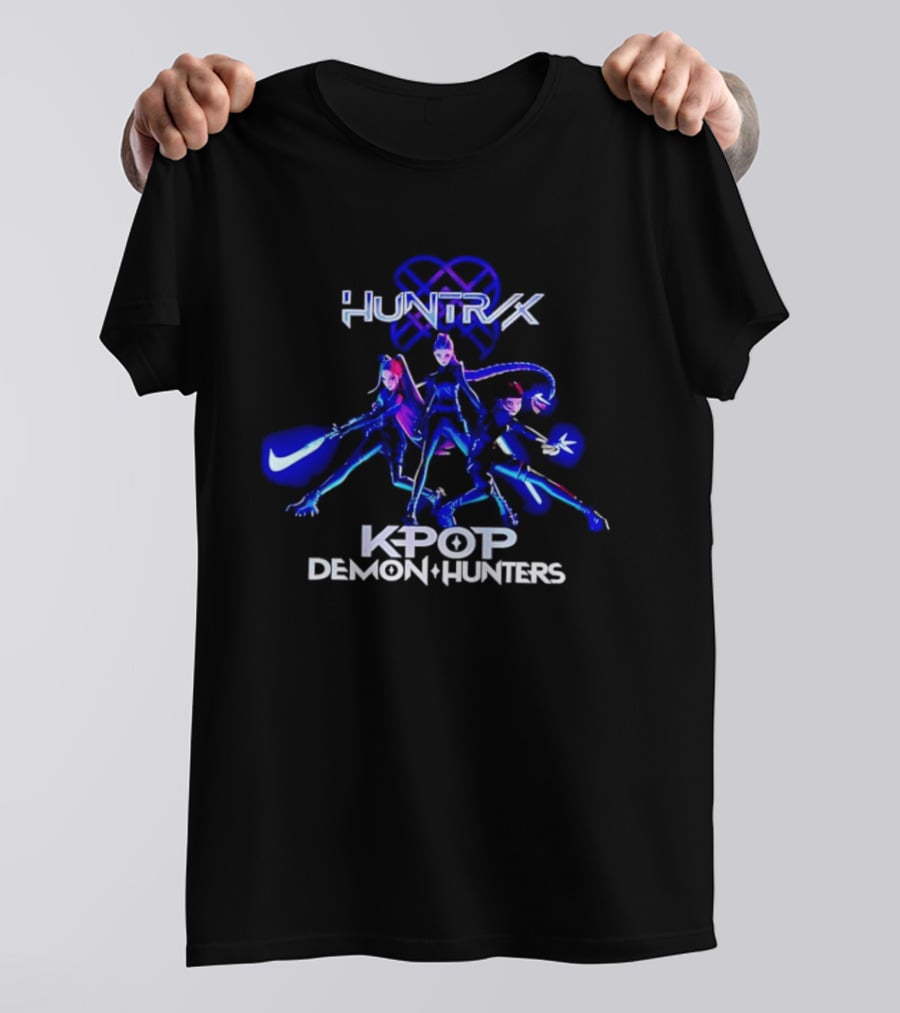 Huntrix K Pop Demon Hunters Nike Swoosh Trio Anime T-Shirt