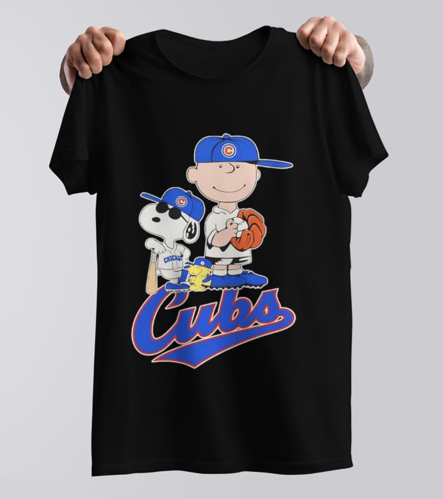 Peanuts Snoopy Woodstock Charlie Brown Chicago Cubs Baseball MLB 2026 T-Shirt