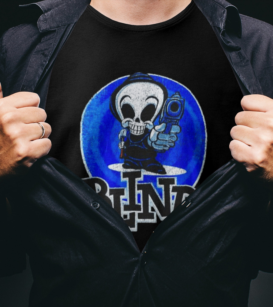 Blind Skateboards Grim Reaper Blue Circle 1990s T-Shirt