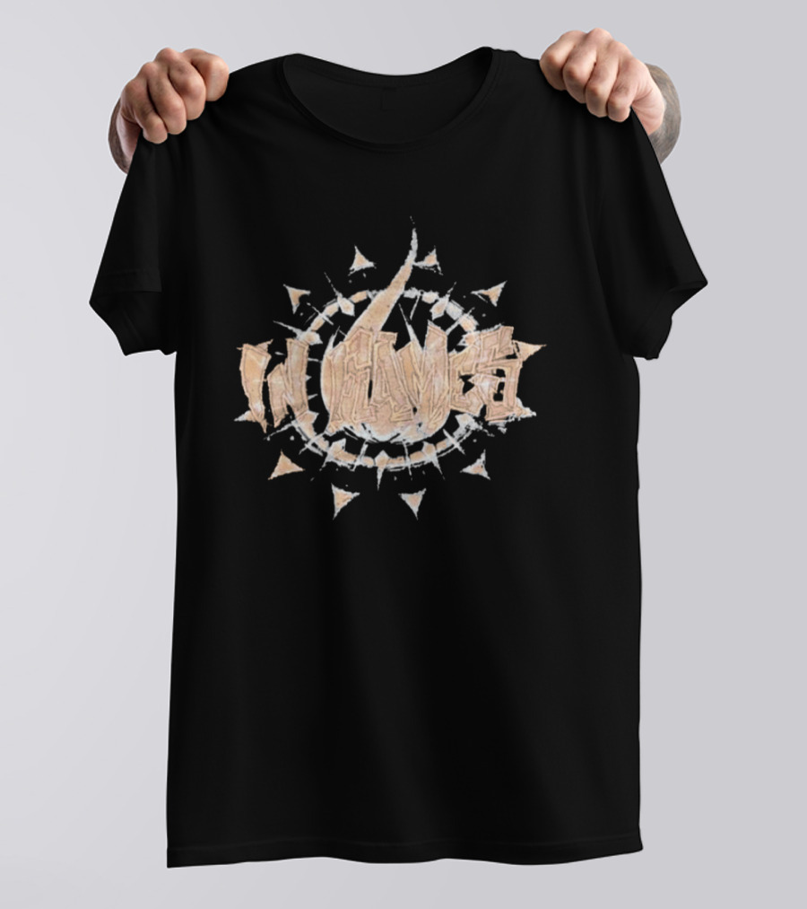 In Flames Spiked Circle Burst T-Shirt