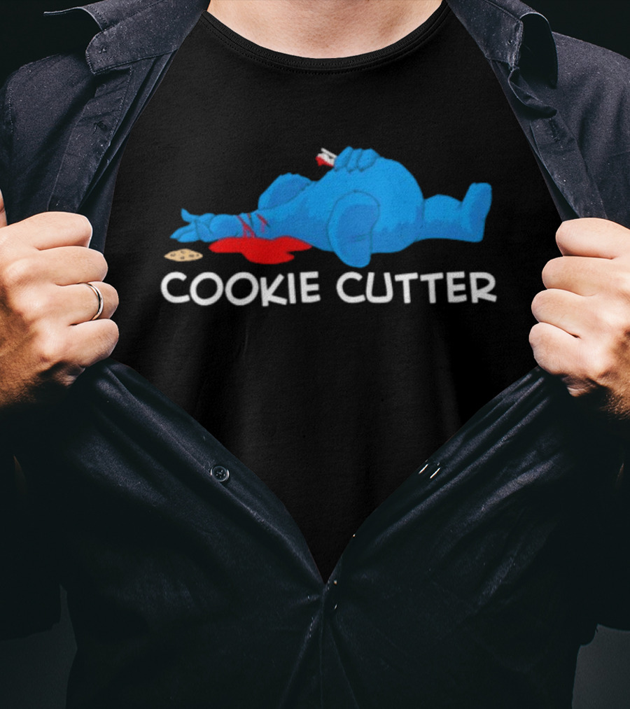 COOKIE CUTTER Blue Monster Humor Cartoon T-Shirt