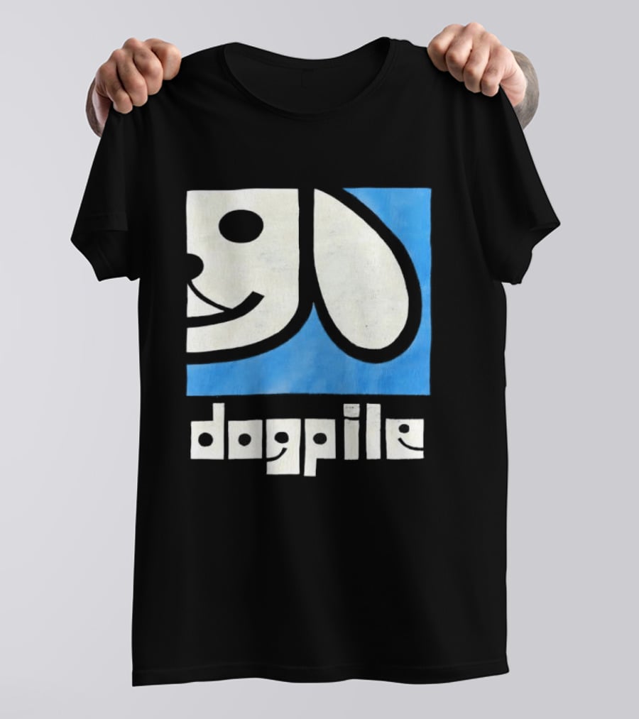 90s Dogpile Logo With Smiling Dog Face T-Shirt