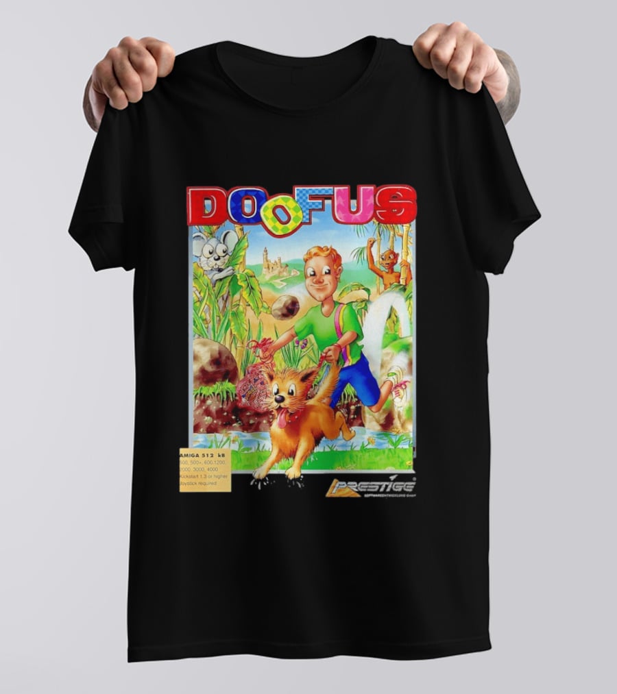 DOOFUS Amiga 512 KB Joystick Required Platformer Game T-Shirt