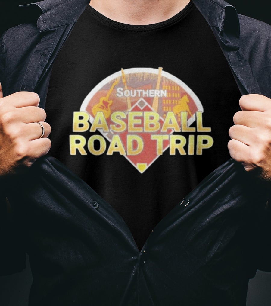 Southern Baseball Road Trip Music Adventure Stadium Scene T-Shirt