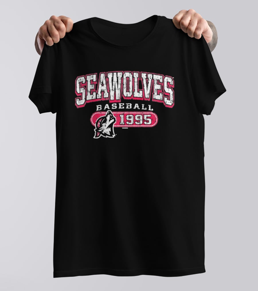 Seawolves Baseball 1995 Erie SeaWolves Wolf Head T-Shirt