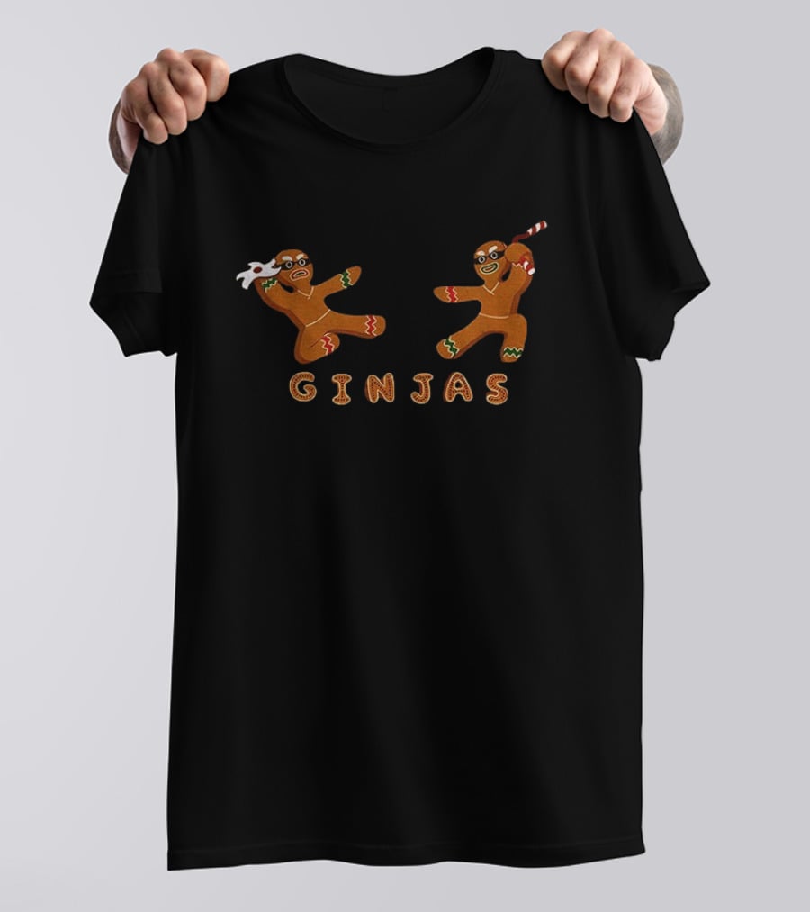 Ginjas Gingerbread Ninja Merry Christmas Holiday Fun T-Shirt