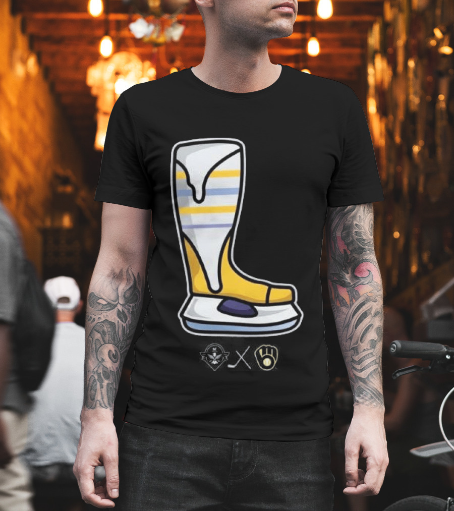 Milwaukee Brewers X Admirals Special Skate Boot Icon With Brewers T-Shirt