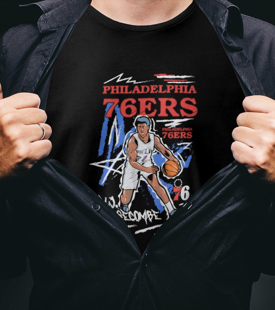 Philadelphia 76ers VJ Edgecombe NBA Player Cartoon 76 T-Shirt