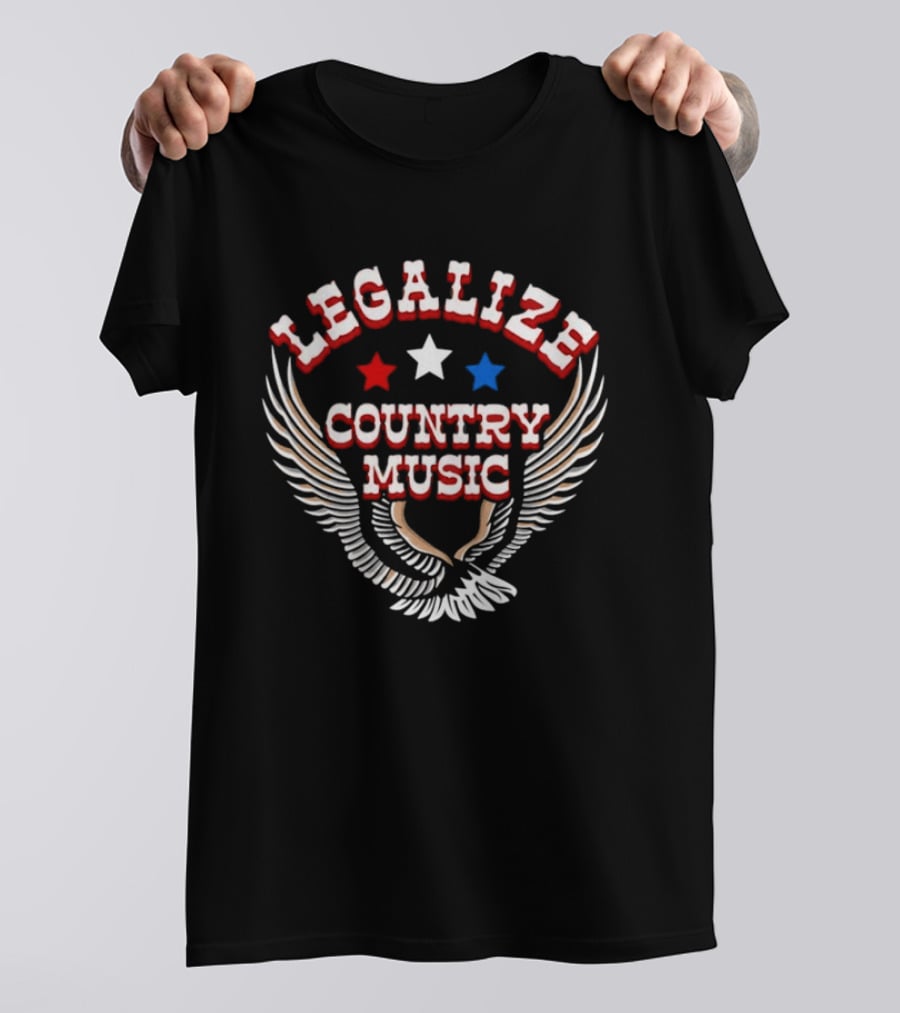 Legalize Country Music Patriotic Stars And Winged T-Shirt