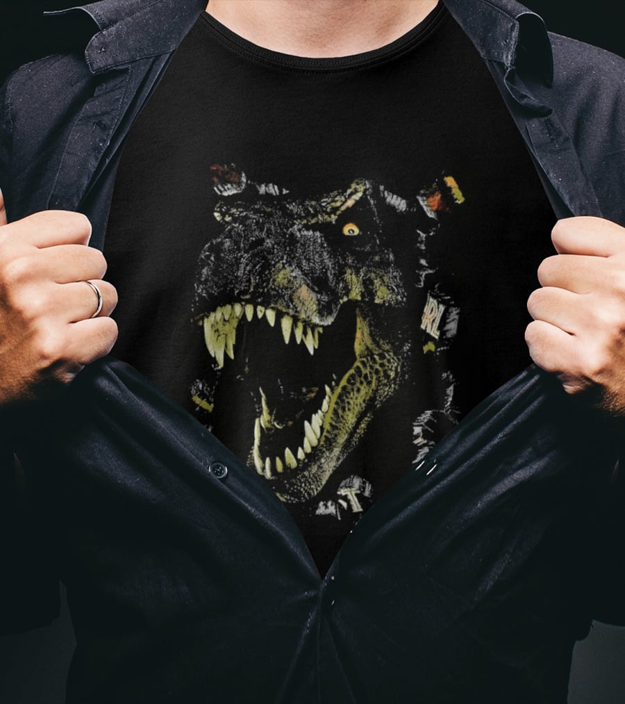 Lost World JP Jurassic Park Dinosaur Rex Fossil Skeleton T-Shirt