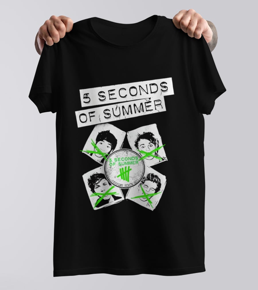 5 Seconds Of Summer 5SOS Green Iconic Faces Derping Since 2011 T-Shirt
