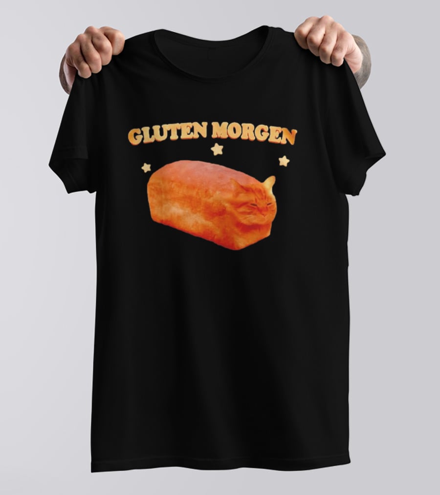 Gluten Morgen Funny Cat Bread Meme Star T-Shirt