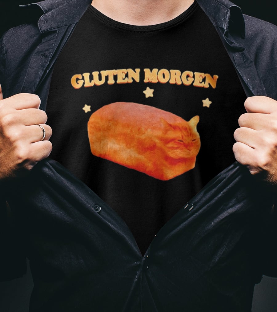 Gluten Morgen Funny Cat Bread Meme Star T-Shirt