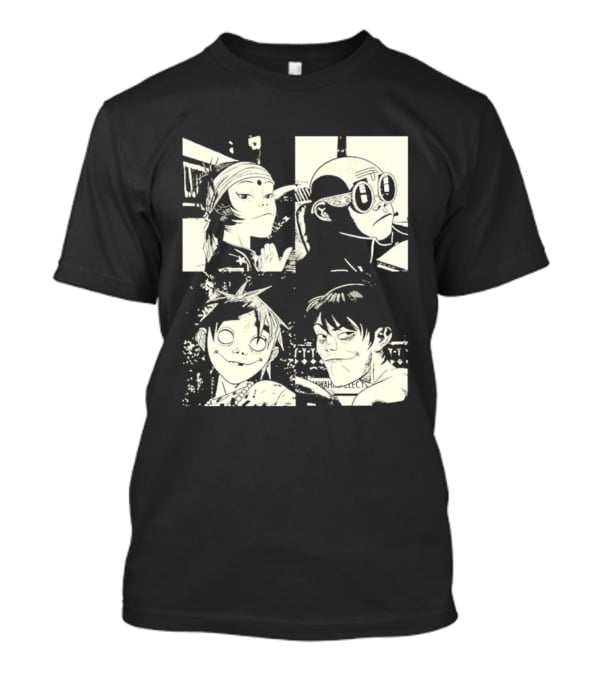 Gorillaz 2D Murdoc Niccals Noodle Russel Hobbs Animation T-Shirt