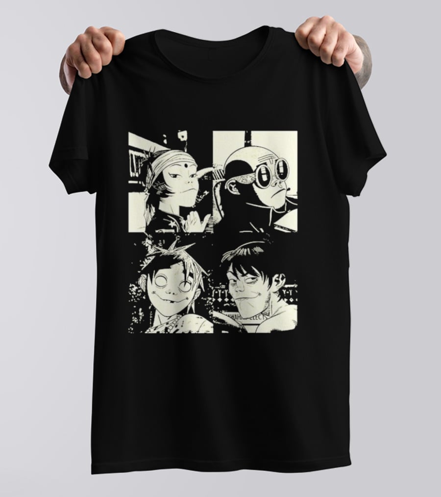 Gorillaz 2D Murdoc Niccals Noodle Russel Hobbs Animation T-Shirt