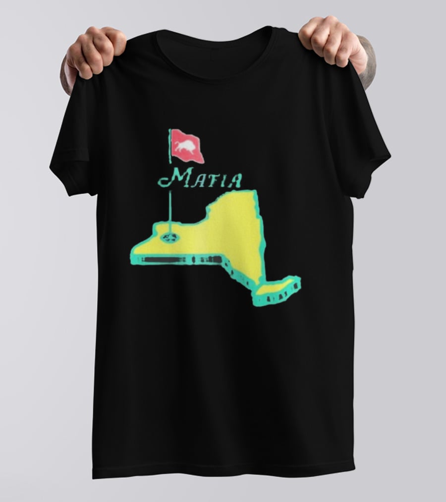 Buffalo Bills Mafia New York Golf Flag Map T-Shirt