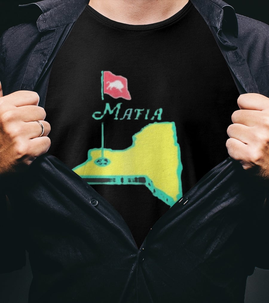 Buffalo Bills Mafia New York Golf Flag Map T-Shirt