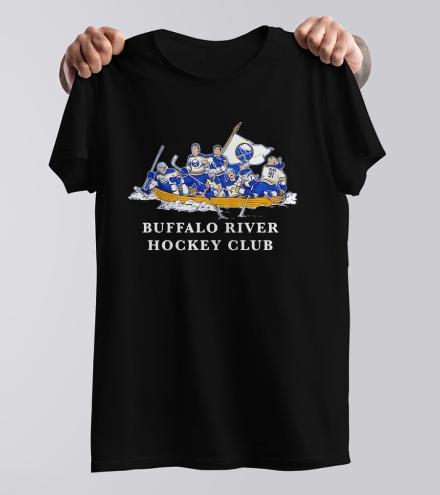Buffalo River Hockey Club Sabres Team Players In Boat T-Shirt